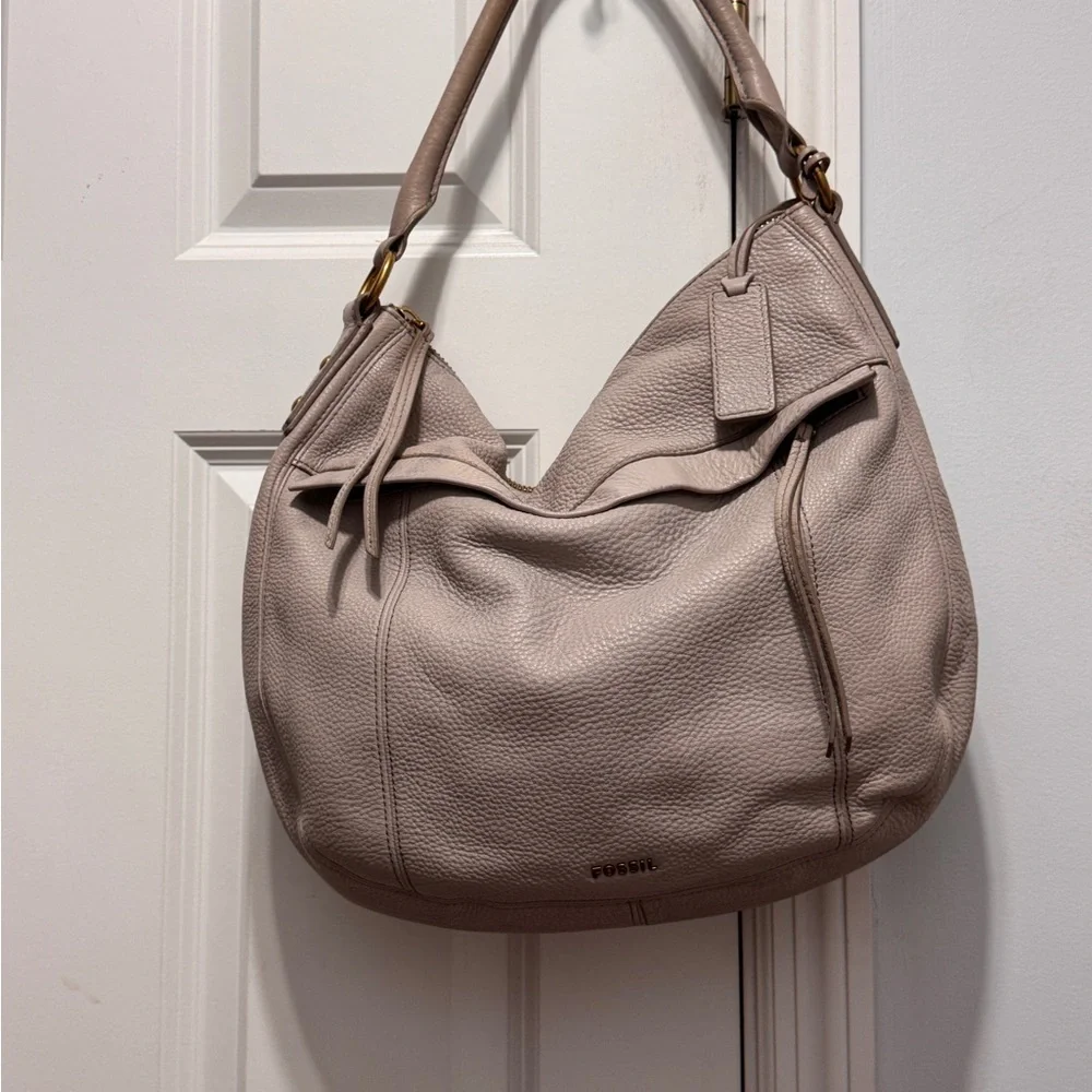 Fossil Gray Hobo Bag with Relaxed Design